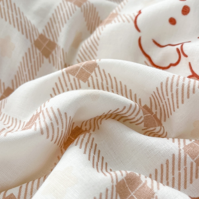 91家纺网 家纺一手货源 找家纺 涵宸家纺 2026新款双层纱印花四件套 A小粉仙