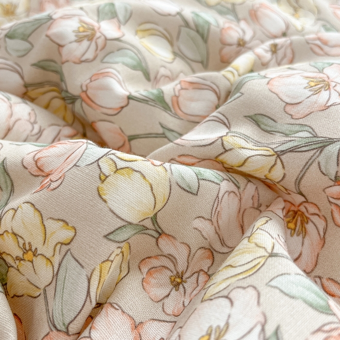 91家纺网 家纺一手货源 找家纺 涵宸家纺 2026新款双层纱印花四件套 B花田-金