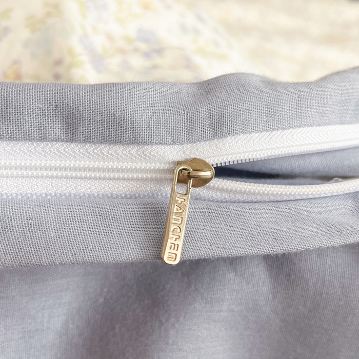 91家纺网 家纺一手货源 找家纺 涵宸家纺 2026新款双层纱印花四件套 B莫奈蓝