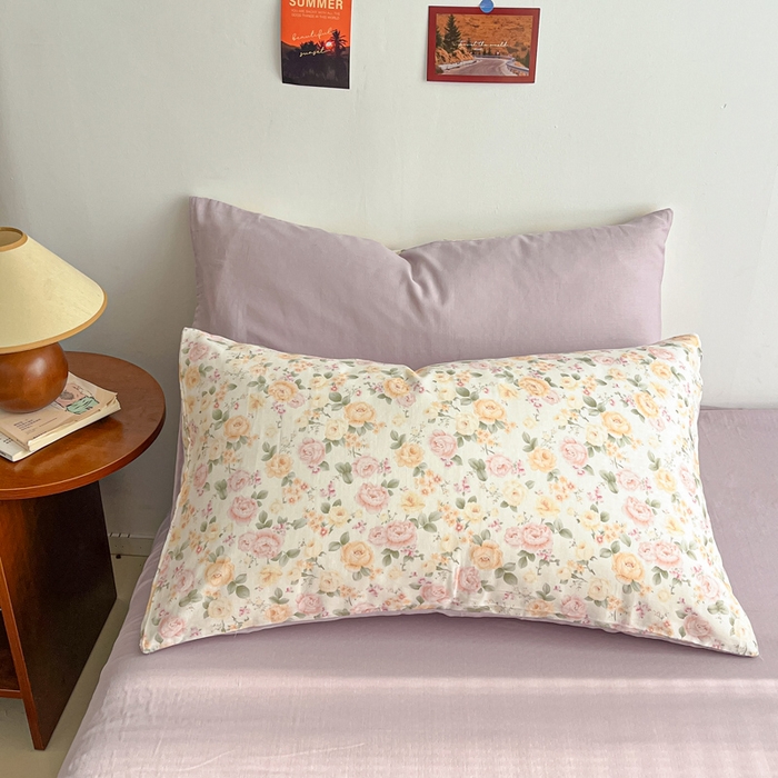 91家纺网 家纺一手货源 找家纺 涵宸家纺 2026新款双层纱印花四件套 B婉然