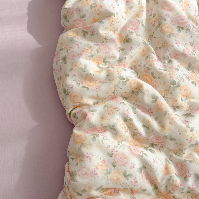 91家纺网 家纺一手货源 找家纺 涵宸家纺 2026新款双层纱印花四件套 B婉然