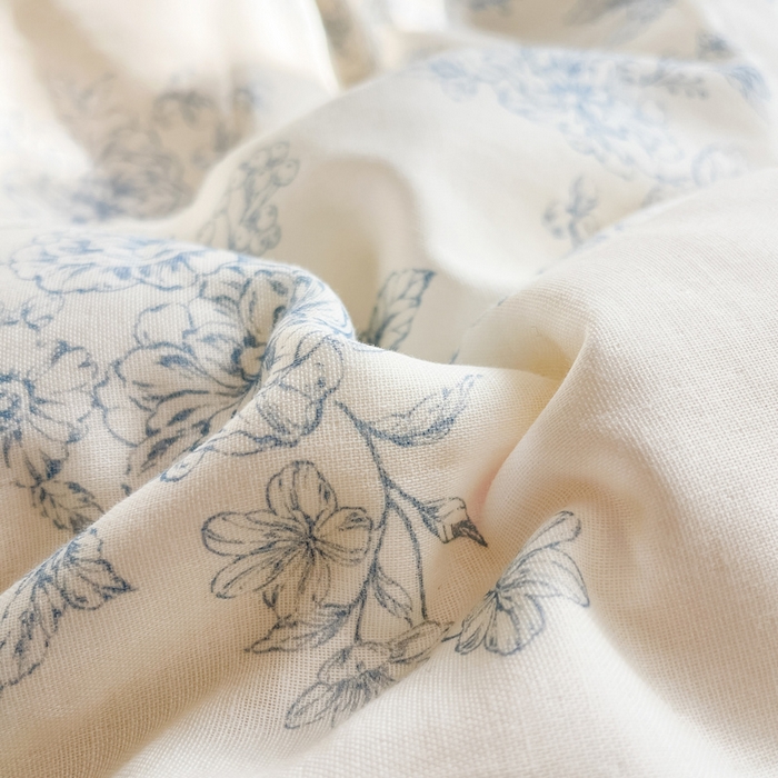 91家纺网 家纺一手货源 找家纺 涵宸家纺 2026新款双层纱印花四件套 B文墨碟