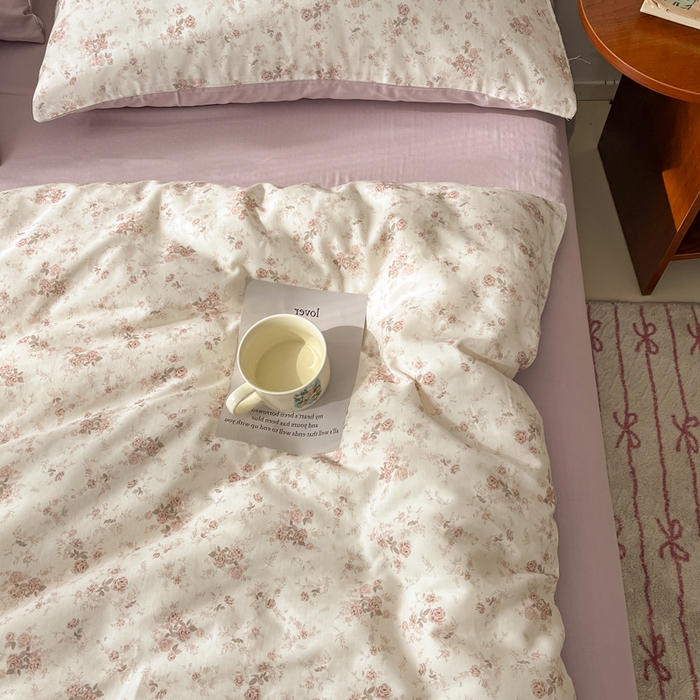 91家纺网 家纺一手货源 找家纺 涵宸家纺 2026新款双层纱印花四件套 B问秋黄