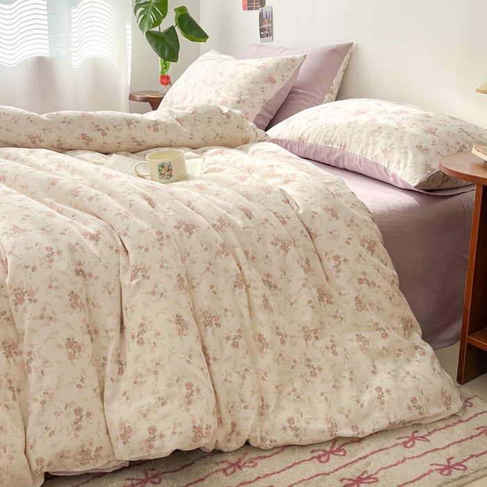 91家纺网 家纺一手货源 找家纺 涵宸家纺 2026新款双层纱印花四件套 B问秋黄