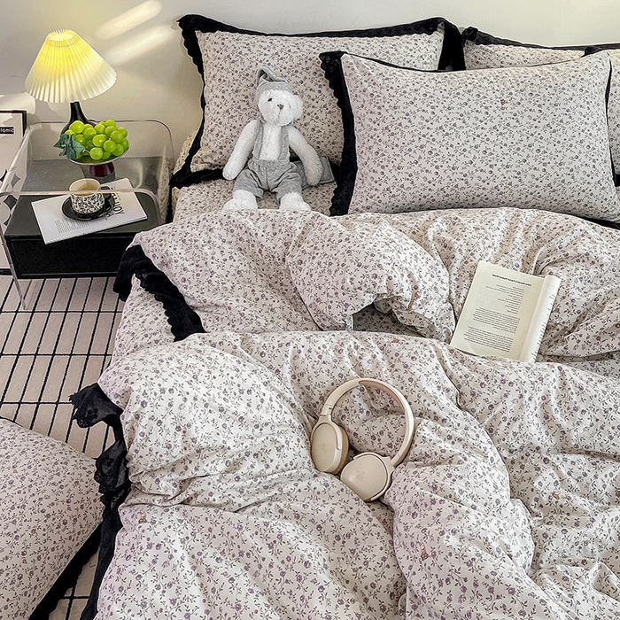 91家纺网 家纺一手货源 找家纺 元熙 2026新款古法水洗棉床盖四件套 奥丽莎