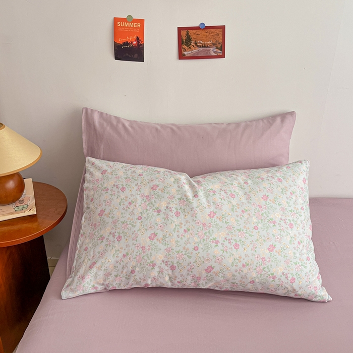 91家纺网 家纺一手货源 找家纺 涵宸家纺 2026新款双层纱印花四件套 B悠然紫