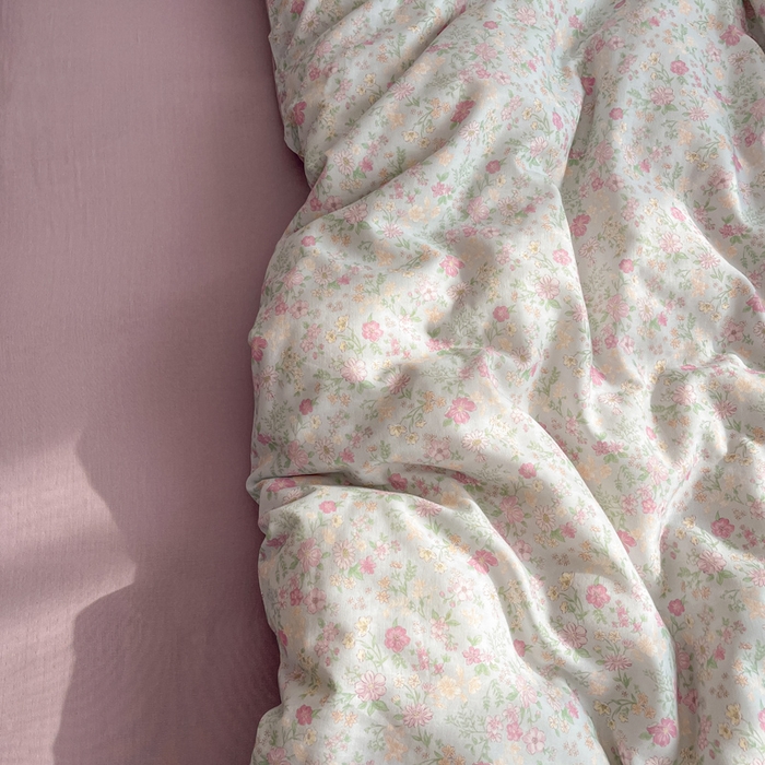 91家纺网 家纺一手货源 找家纺 涵宸家纺 2026新款双层纱印花四件套 B悠然紫