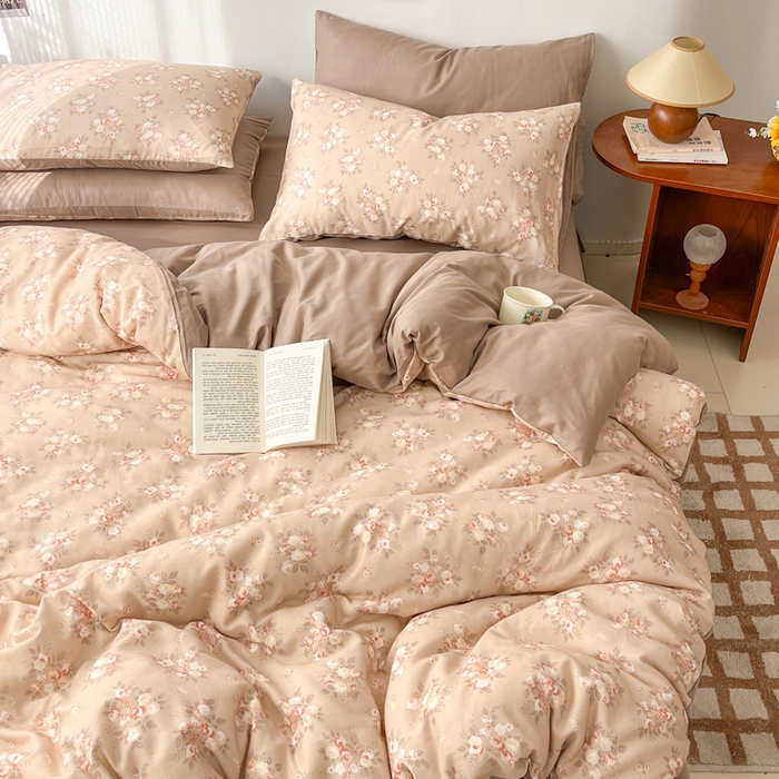 91家纺网 家纺一手货源 找家纺 涵宸家纺 2026新款双层纱印花四件套 B知晓