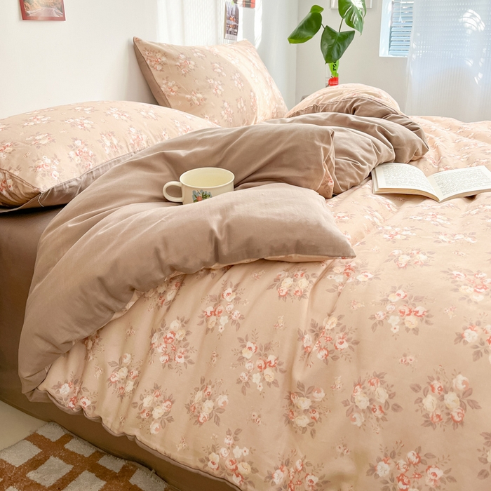 91家纺网 家纺一手货源 找家纺 涵宸家纺 2026新款双层纱印花四件套 B知晓