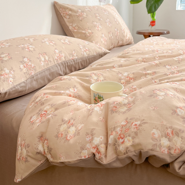 91家纺网 家纺一手货源 找家纺 涵宸家纺 2026新款双层纱印花四件套 B知晓