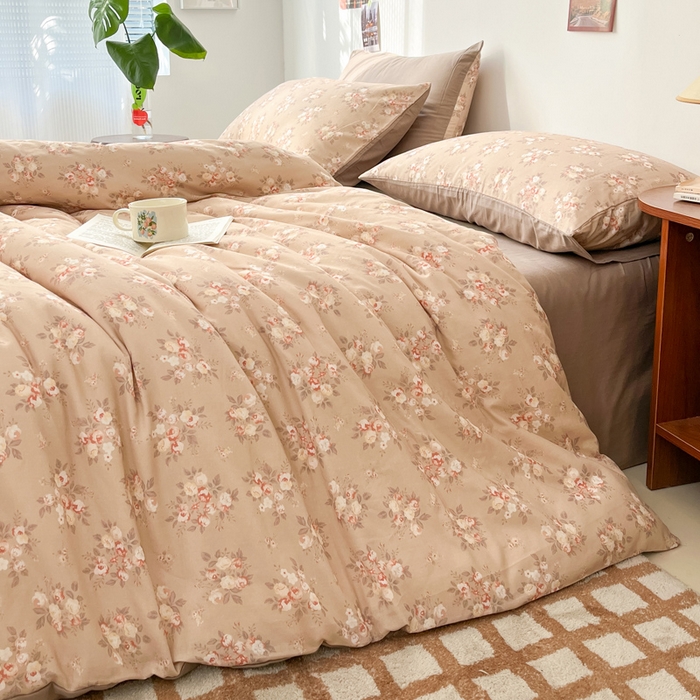 91家纺网 家纺一手货源 找家纺 涵宸家纺 2026新款双层纱印花四件套 B知晓