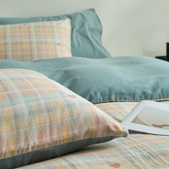 91家纺网 家纺一手货源 找家纺 涵宸家纺 2026新款双层纱印花四件套 D爱的密语