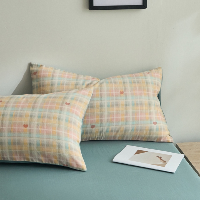 91家纺网 家纺一手货源 找家纺 涵宸家纺 2026新款双层纱印花四件套 D爱的密语