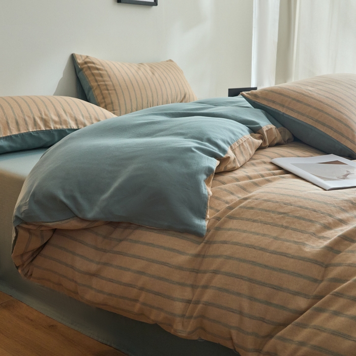 91家纺网 家纺一手货源 找家纺 涵宸家纺 2026新款双层纱印花四件套 D水木年华