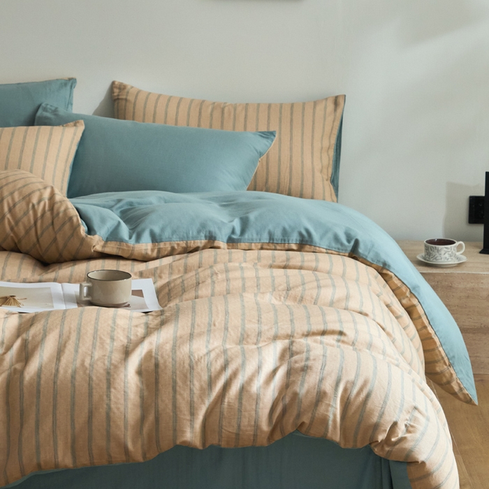 91家纺网 家纺一手货源 找家纺 涵宸家纺 2026新款双层纱印花四件套 D水木年华