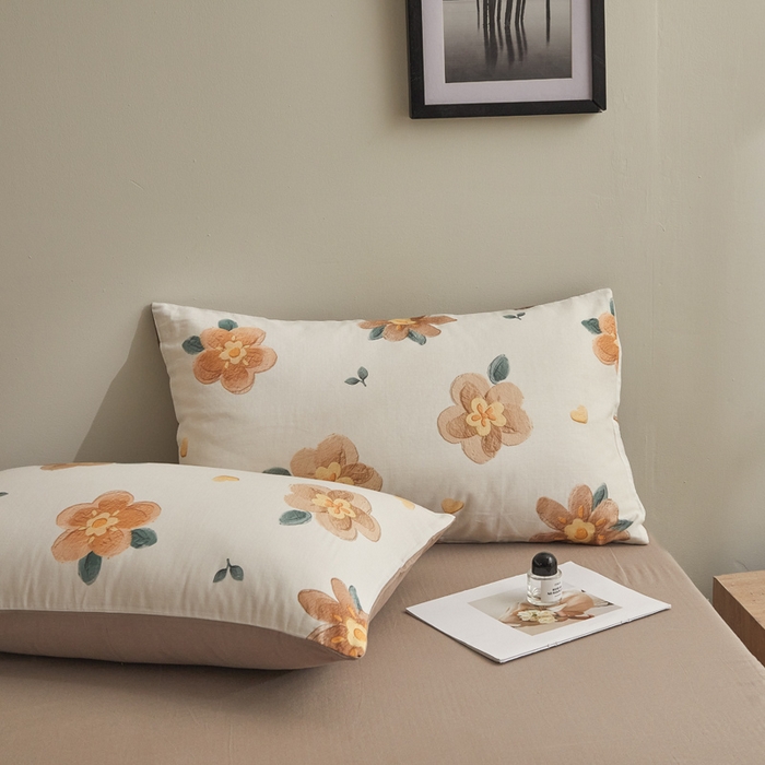 91家纺网 家纺一手货源 找家纺 涵宸家纺 2026新款双层纱印花四件套 F晨花