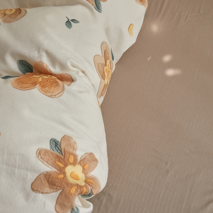 91家纺网 家纺一手货源 找家纺 涵宸家纺 2026新款双层纱印花四件套 F晨花