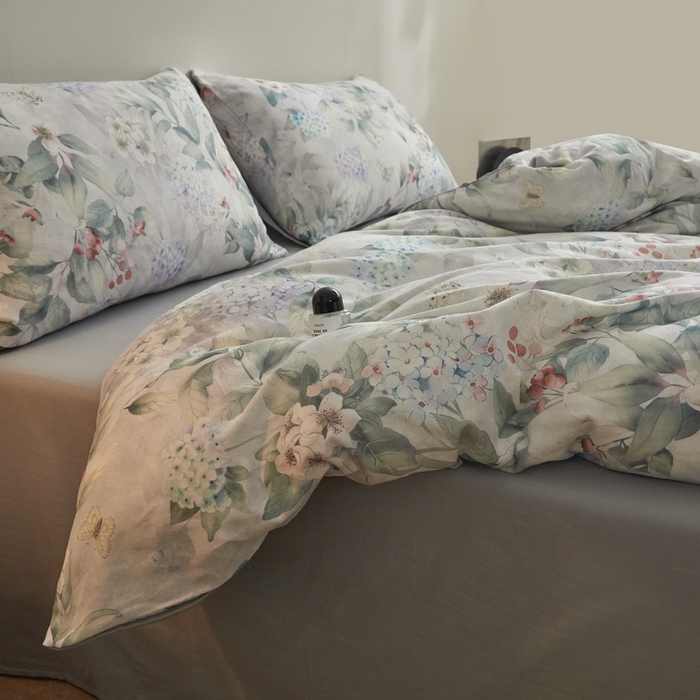 涵宸家纺 2026新款双层纱印花四件套 F丛林雨