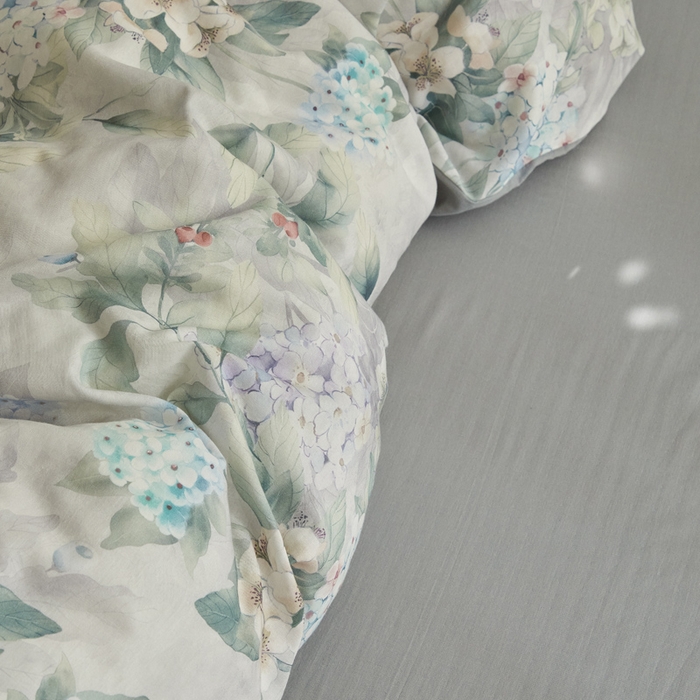 91家纺网 家纺一手货源 找家纺 涵宸家纺 2026新款双层纱印花四件套 F丛林雨