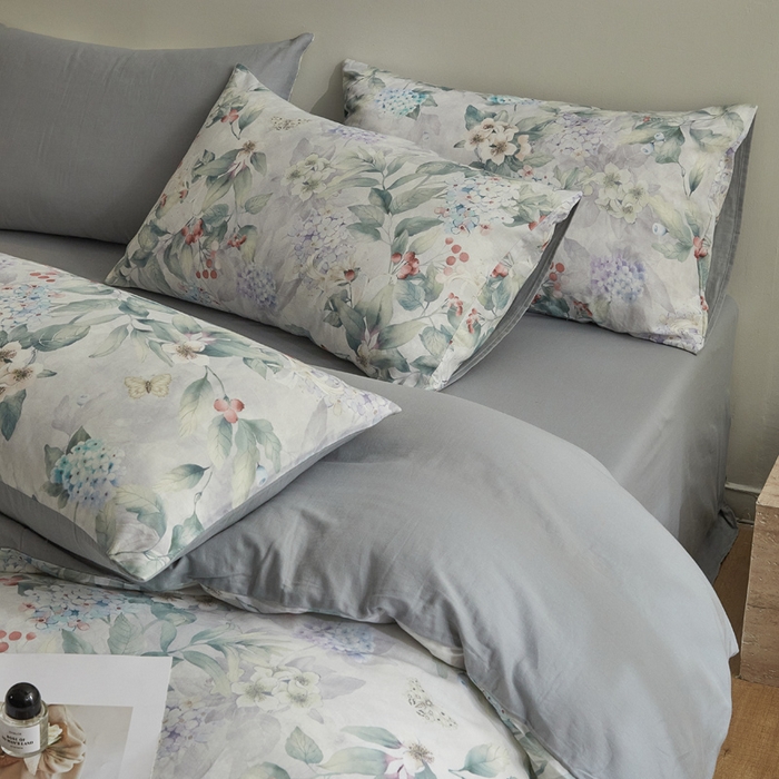 91家纺网 家纺一手货源 找家纺 涵宸家纺 2026新款双层纱印花四件套 F丛林雨