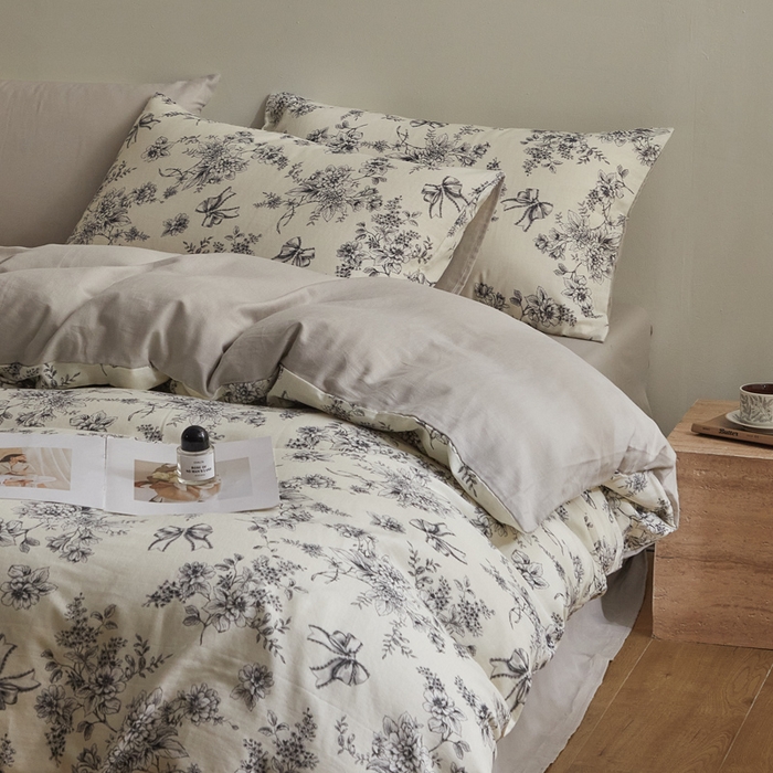 91家纺网 家纺一手货源 找家纺 涵宸家纺 2026新款双层纱印花四件套 F芙丽