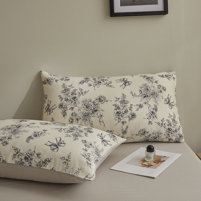 91家纺网 家纺一手货源 找家纺 涵宸家纺 2026新款双层纱印花四件套 F芙丽