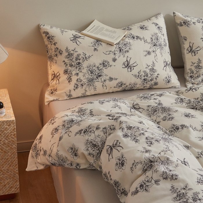 91家纺网 家纺一手货源 找家纺 涵宸家纺 2026新款双层纱印花四件套 F芙丽