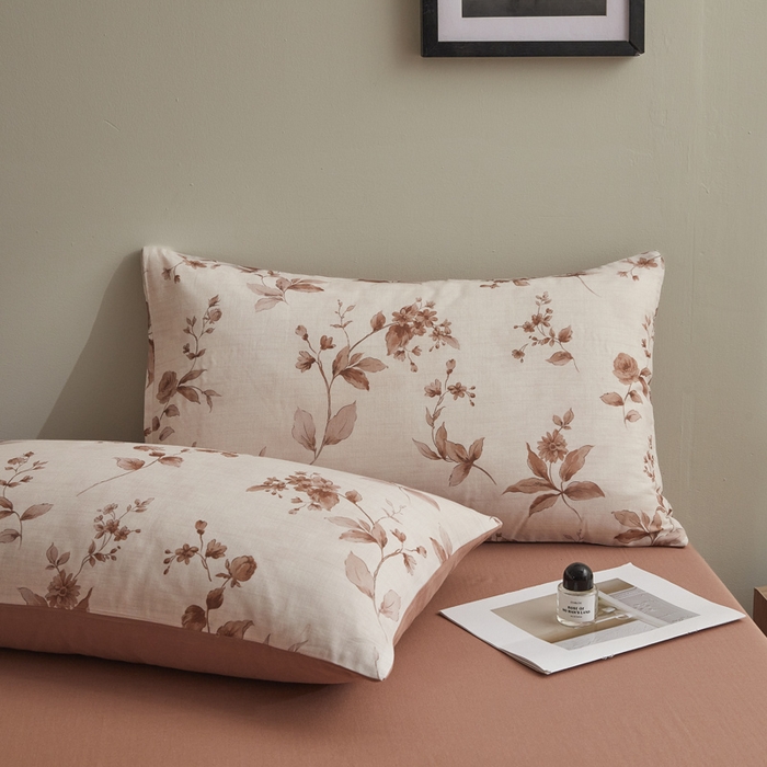 91家纺网 家纺一手货源 找家纺 涵宸家纺 2026新款双层纱印花四件套 F花千朵