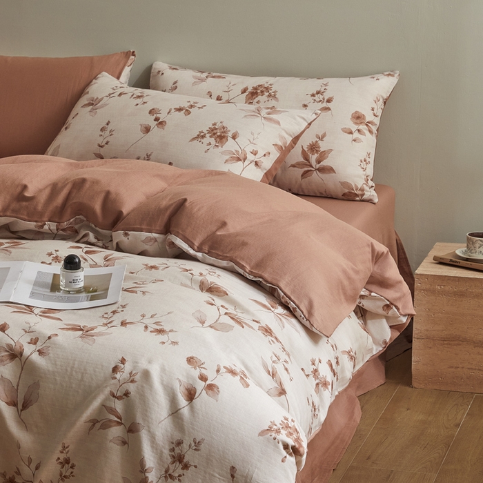 91家纺网 家纺一手货源 找家纺 涵宸家纺 2026新款双层纱印花四件套 F花千朵