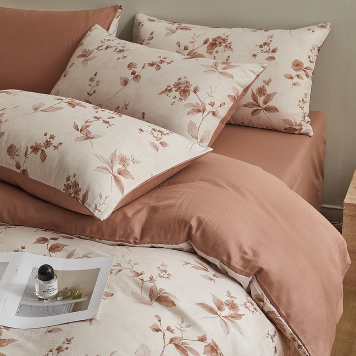 91家纺网 家纺一手货源 找家纺 涵宸家纺 2026新款双层纱印花四件套 F花千朵