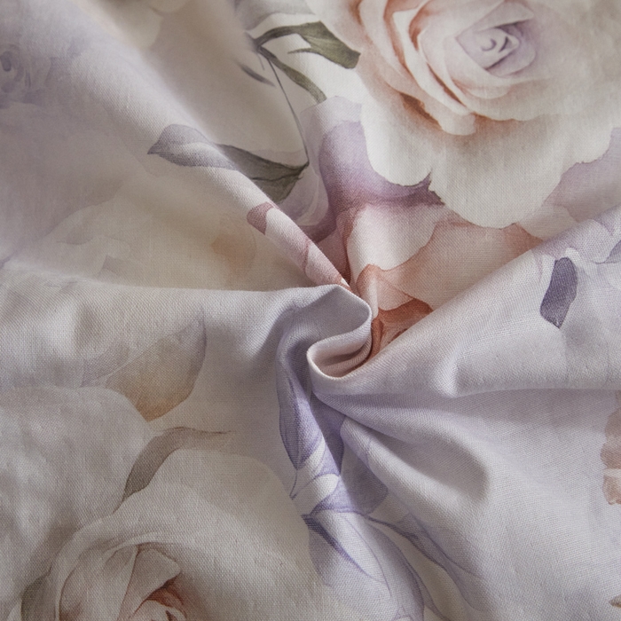 91家纺网 家纺一手货源 找家纺 涵宸家纺 2026新款双层纱印花四件套 F满园-紫