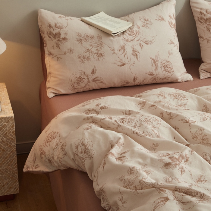 91家纺网 家纺一手货源 找家纺 涵宸家纺 2026新款双层纱印花四件套 F萱花