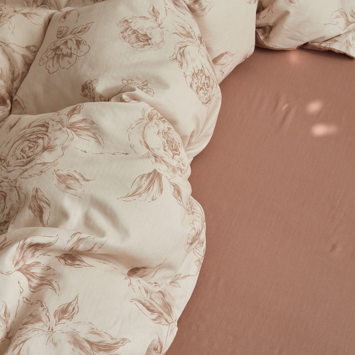 91家纺网 家纺一手货源 找家纺 涵宸家纺 2026新款双层纱印花四件套 F萱花