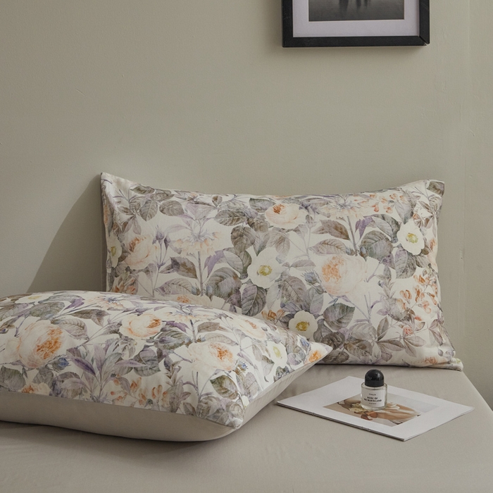 91家纺网 家纺一手货源 找家纺 涵宸家纺 2026新款双层纱印花四件套 F寻意花海