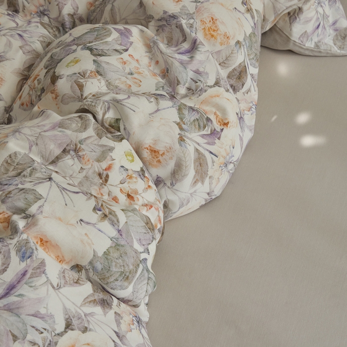 91家纺网 家纺一手货源 找家纺 涵宸家纺 2026新款双层纱印花四件套 F寻意花海