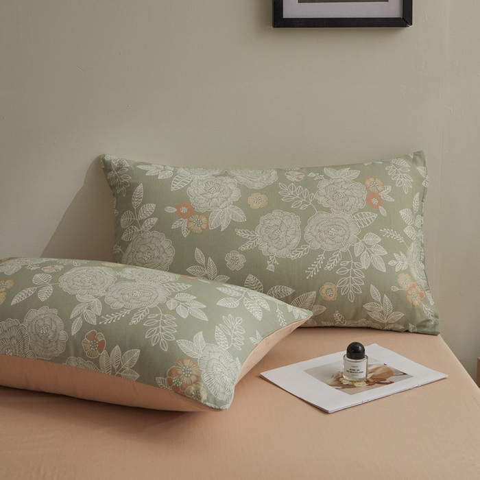 91家纺网 家纺一手货源 找家纺 涵宸家纺 2026新款双层纱印花四件套 F云溪