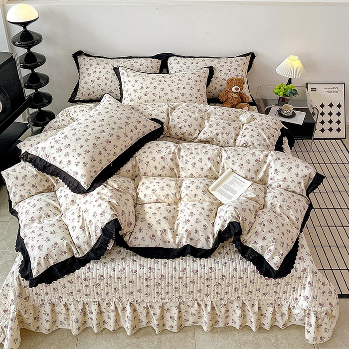 91家纺网 家纺一手货源 找家纺 元熙 2026新款古法水洗棉床盖四件套 吉野