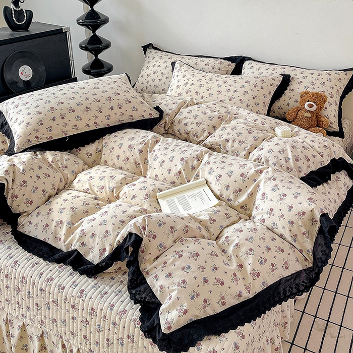 91家纺网 家纺一手货源 找家纺 元熙 2026新款古法水洗棉床盖四件套 吉野