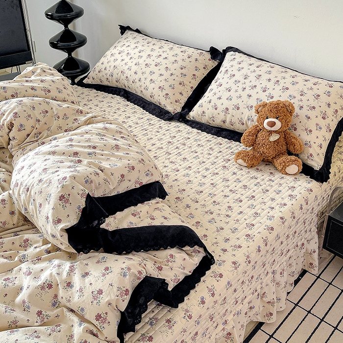 91家纺网 家纺一手货源 找家纺 元熙 2026新款古法水洗棉床盖四件套 吉野