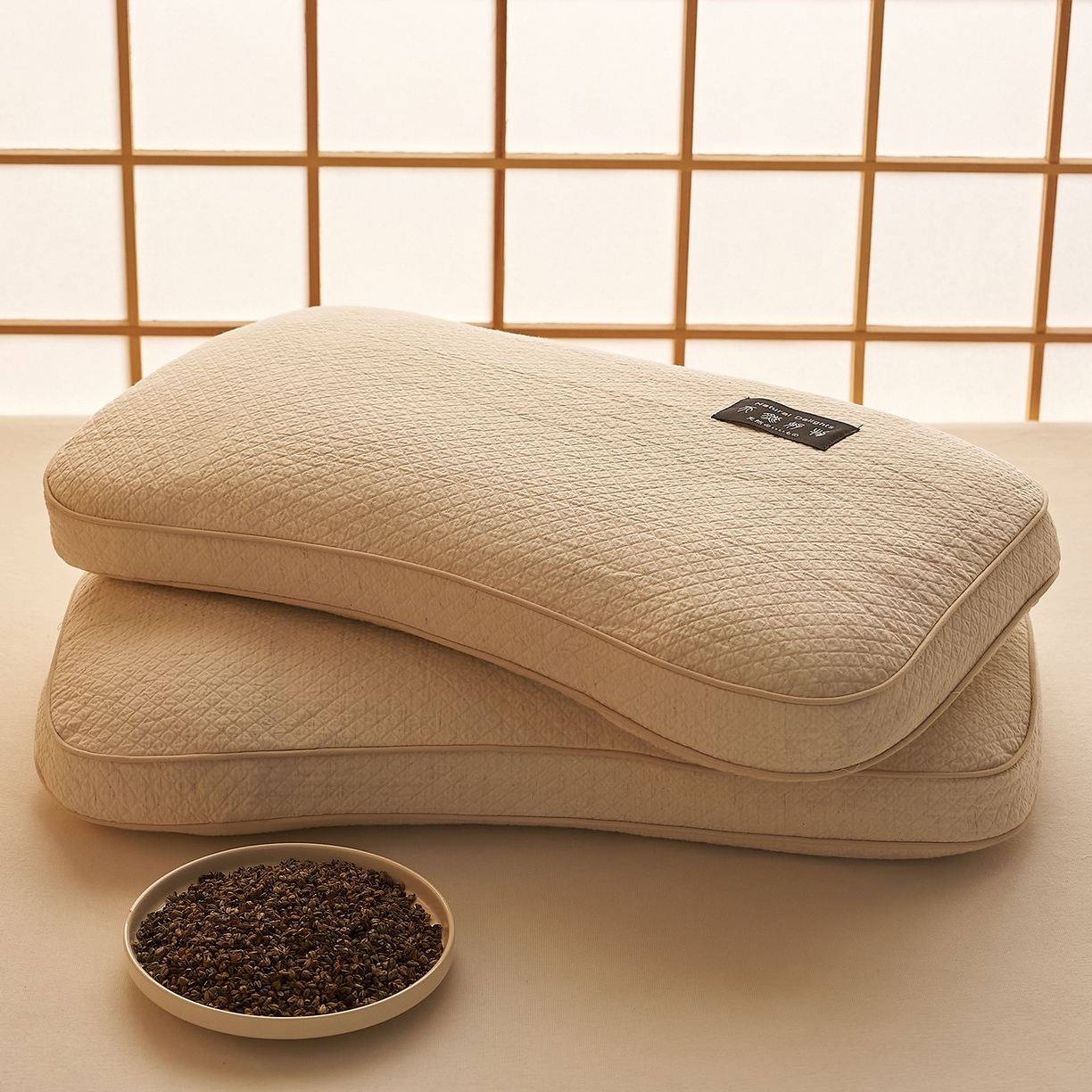 91家纺网 家纺一手货源 找家纺 （总）乐可 2026新款棉麻天然好物面包枕荞麦枕枕头枕芯