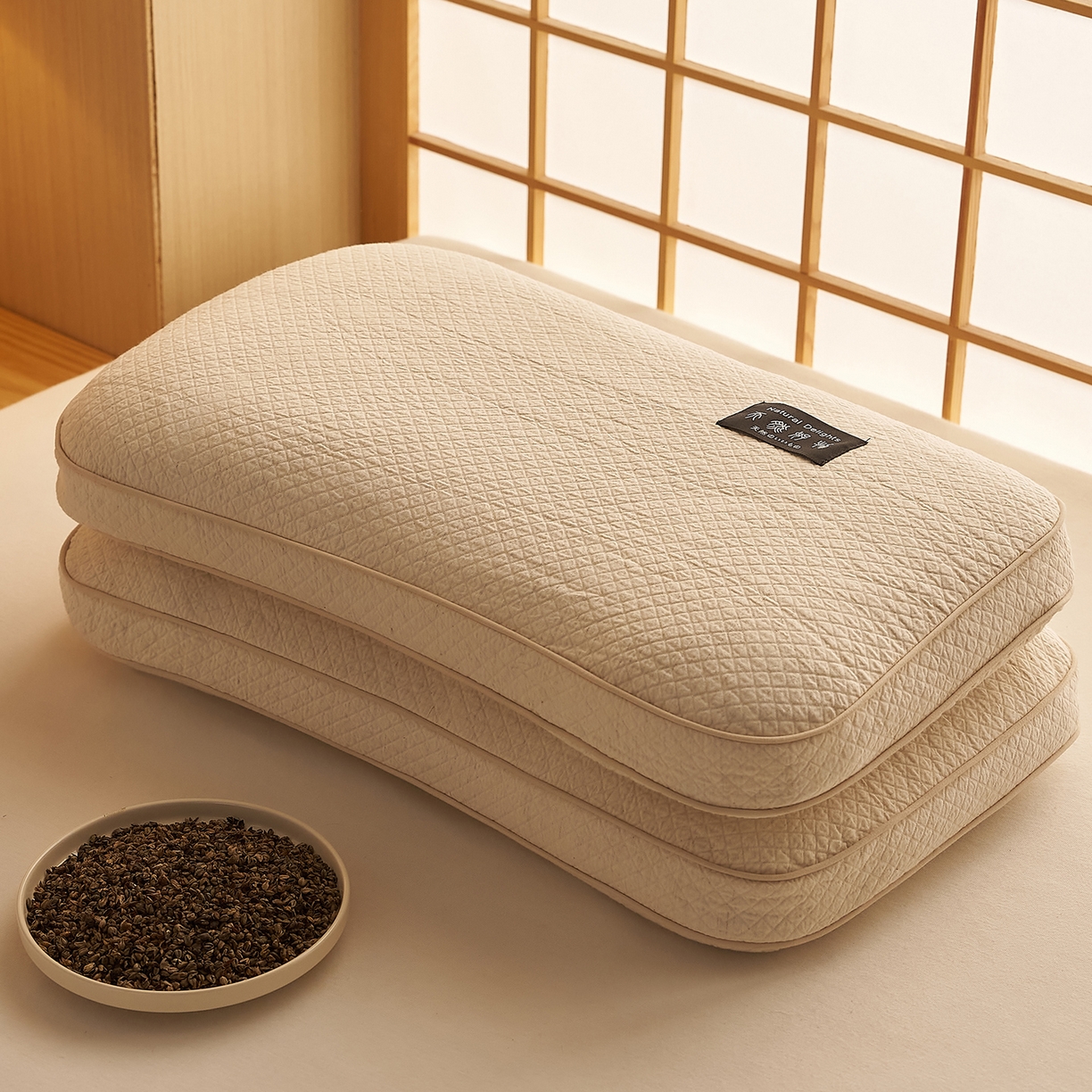 91家纺网 家纺一手货源 找家纺 （总）乐可 2026新款棉麻天然好物面包枕荞麦枕枕头枕芯