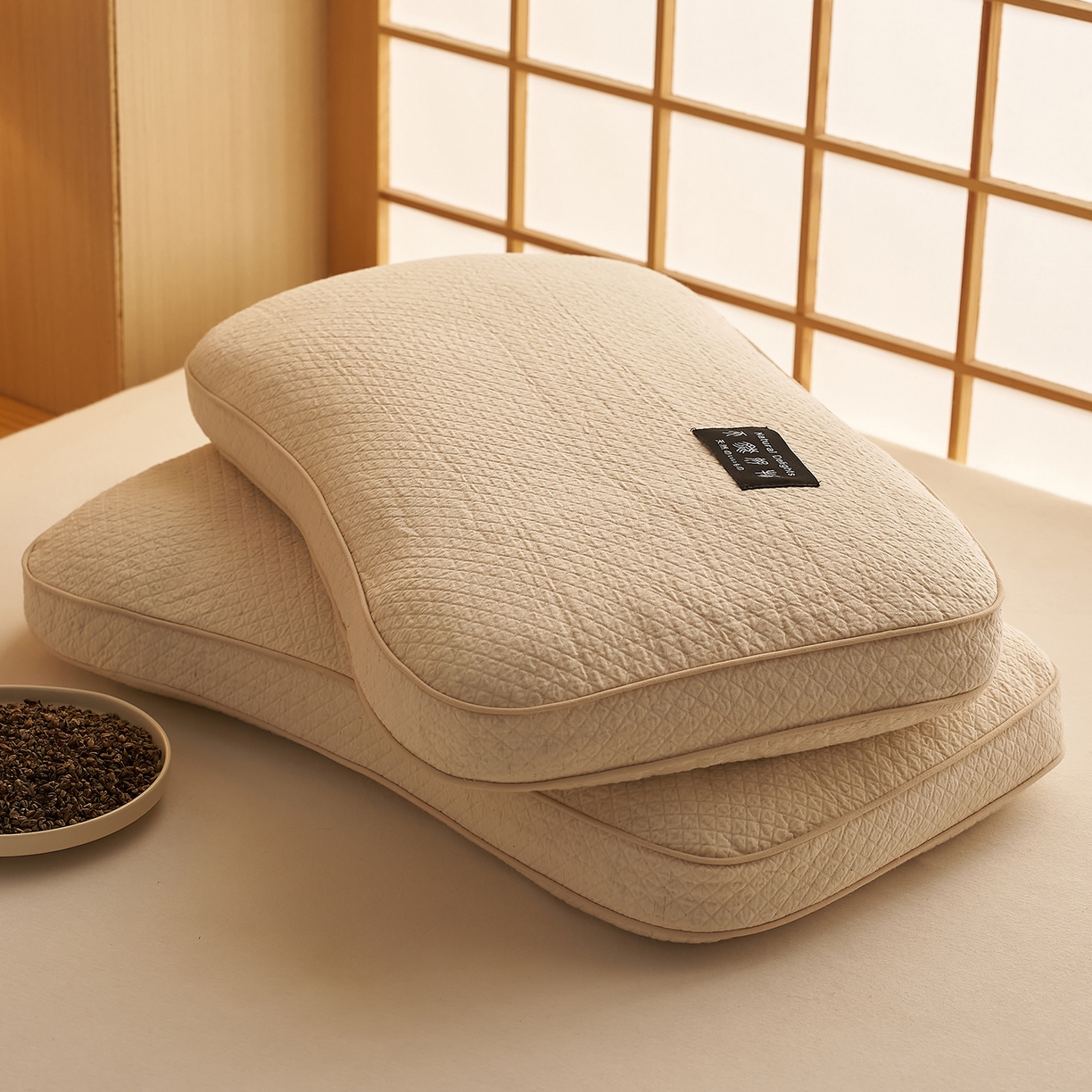 91家纺网 家纺一手货源 找家纺 （总）乐可 2026新款棉麻天然好物面包枕荞麦枕枕头枕芯