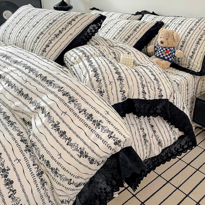 91家纺网 家纺一手货源 找家纺 元熙 2026新款古法水洗棉床盖四件套 缪缪