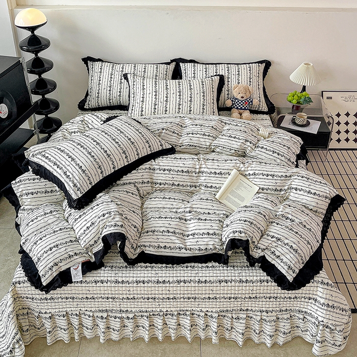 91家纺网 家纺一手货源 找家纺 元熙 2026新款古法水洗棉床盖四件套 缪缪