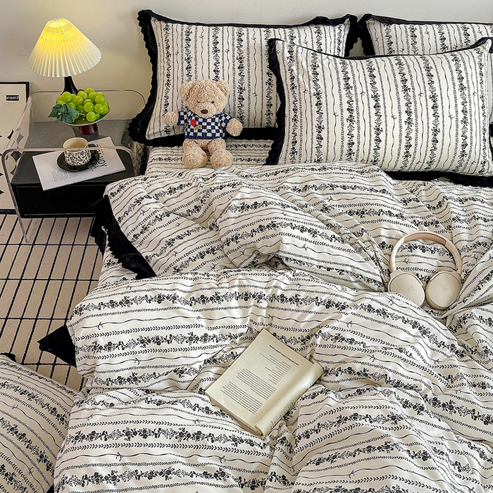 91家纺网 家纺一手货源 找家纺 元熙 2026新款古法水洗棉床盖四件套 缪缪