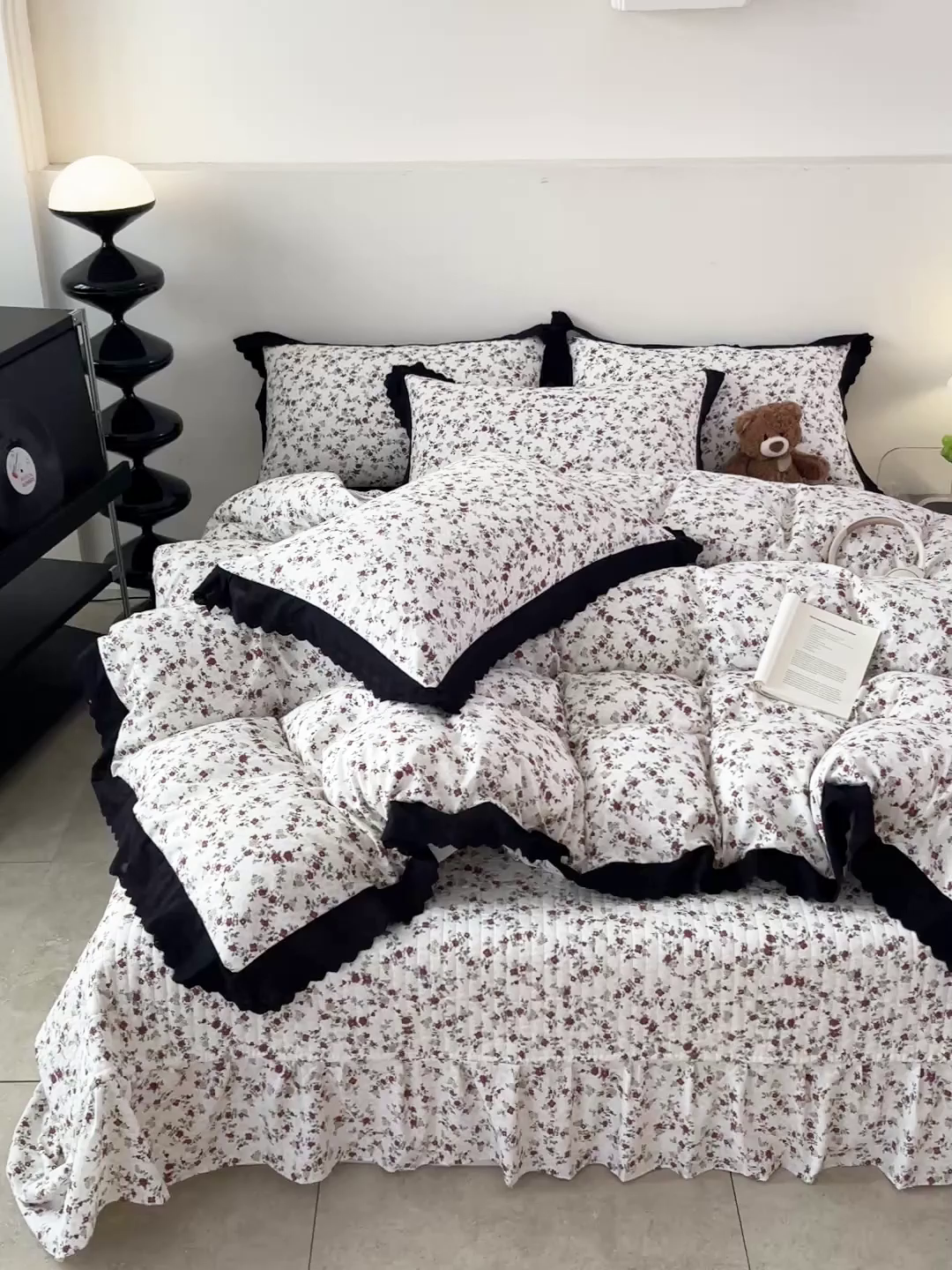 91家纺网 家纺一手货源 找家纺 元熙 2026新款古法水洗棉床盖四件套 蔷薇岛