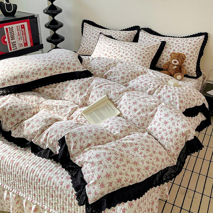 91家纺网 家纺一手货源 找家纺 元熙 2026新款古法水洗棉床盖四件套 悠见