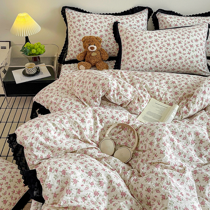 91家纺网 家纺一手货源 找家纺 元熙 2026新款古法水洗棉床盖四件套 悠见