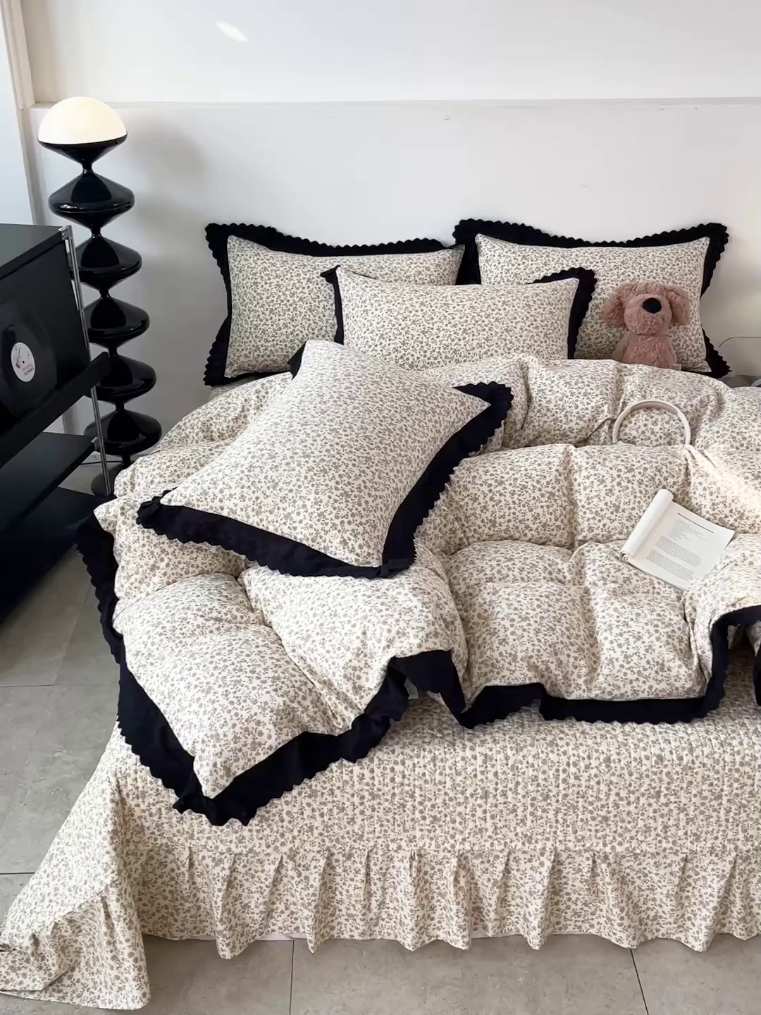 91家纺网 家纺一手货源 找家纺 元熙 2026新款古法水洗棉床盖四件套 山茶左岸