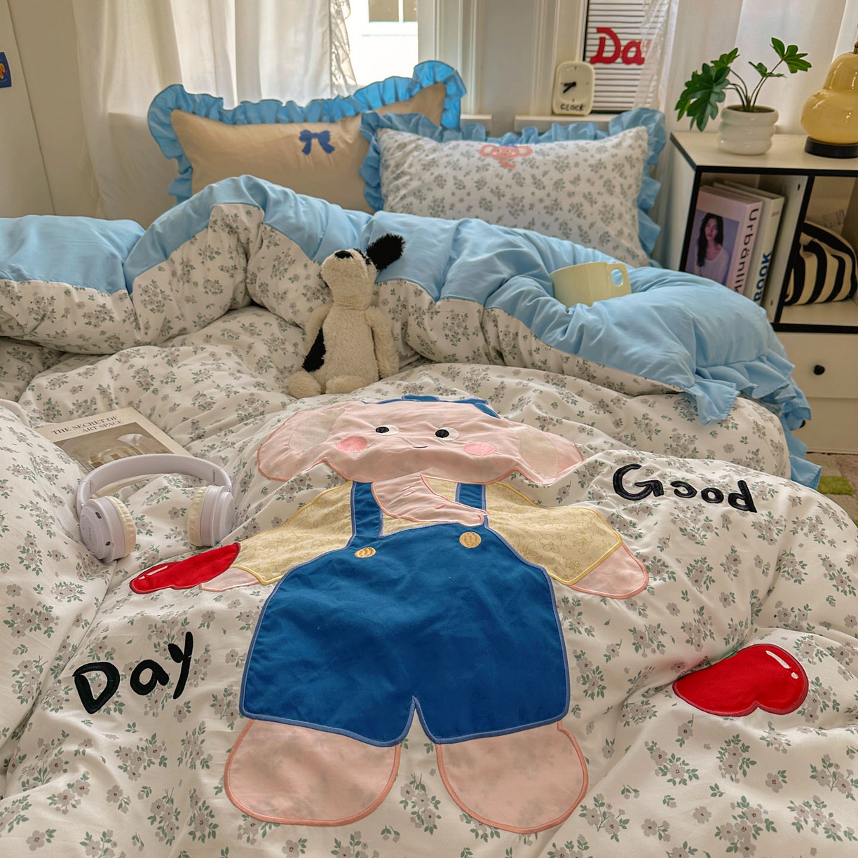 91家纺网 家纺一手货源 找家纺 （总）田子坊（原亨通） 2026春夏新款卡通贴布绣水洗棉花边四件套